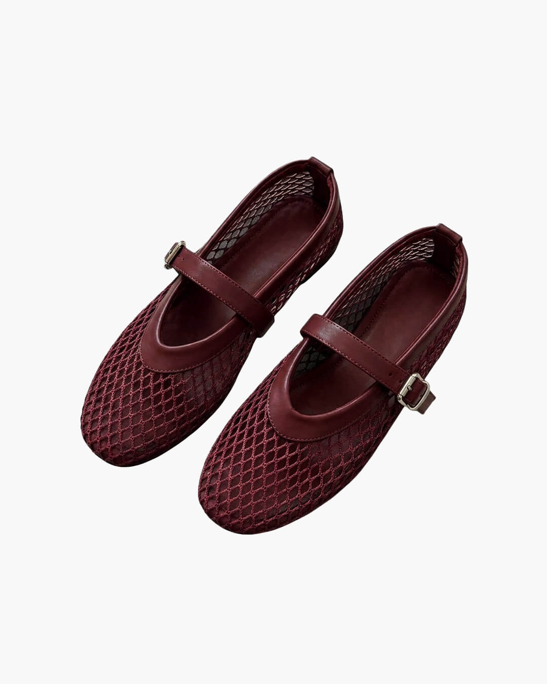 OLANE Adelmira Breathable Mesh Ballet Flats Burgundy36Women's Shoes