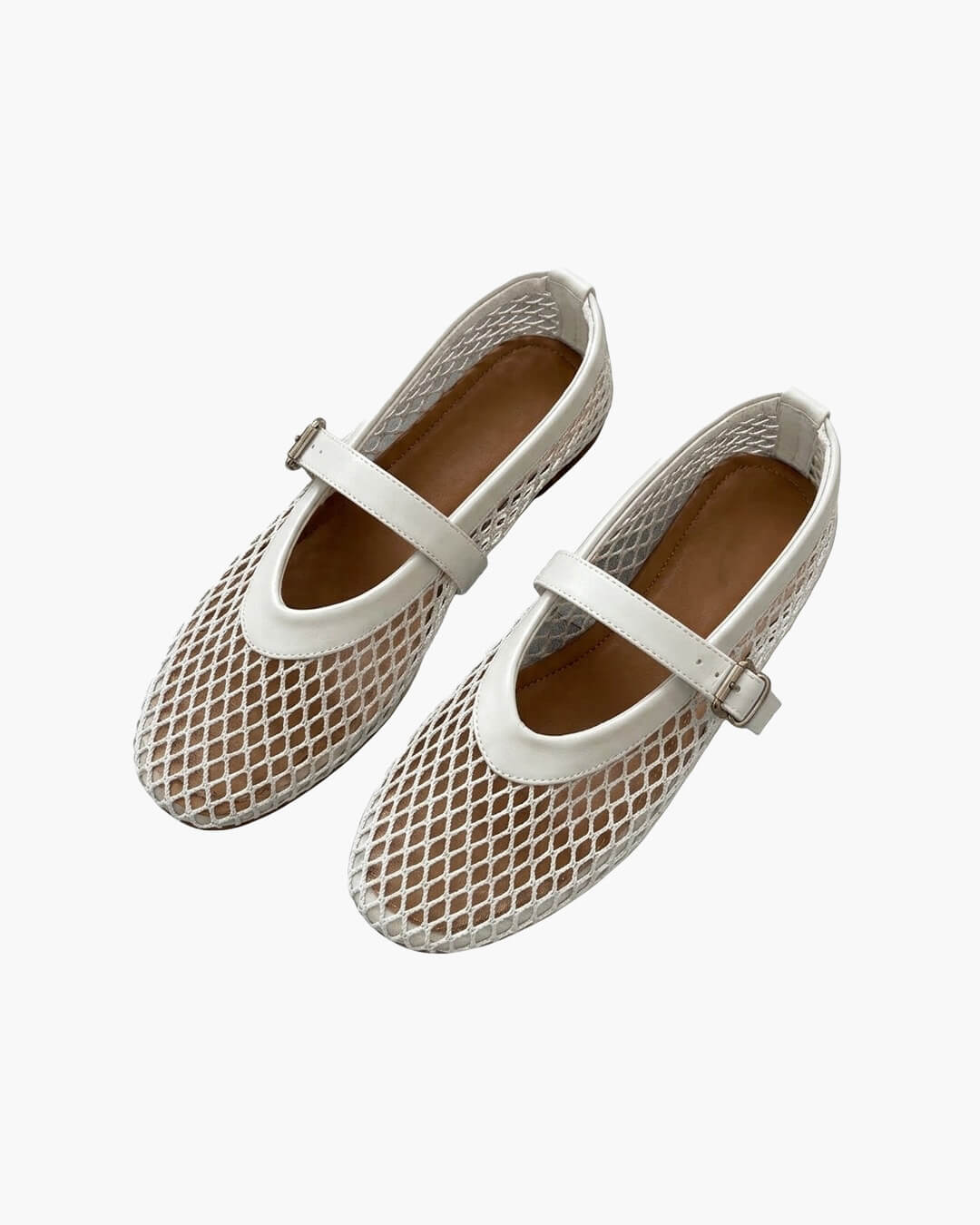 OLANE Adelmira Breathable Mesh Ballet Flats White36Women's Shoes