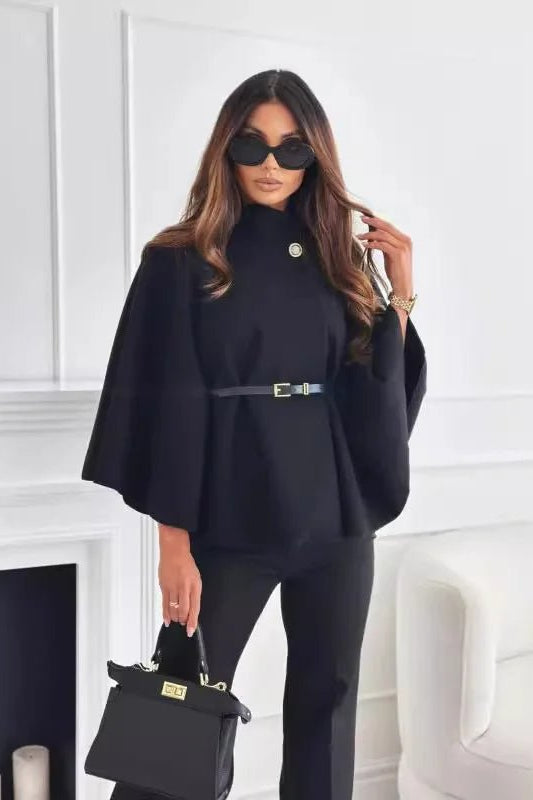 Olane Brand Stylish Cape Jacket BlackSCapes