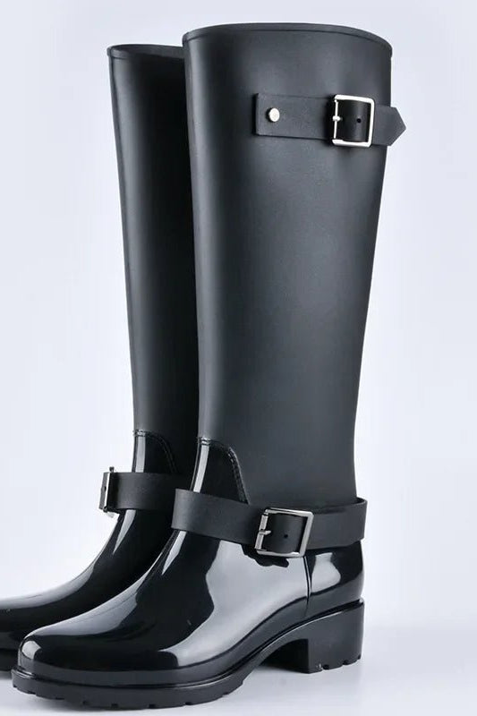 Olane Brand Waterproof Rain Boots Highcut Black36Women's Rain Boots
