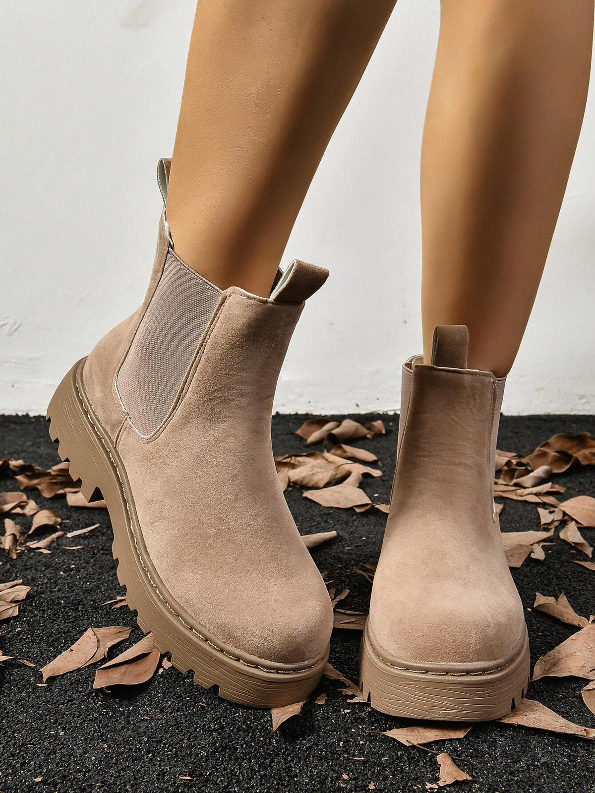 Olane Brand Waterproof Suede Leather Boots Beige35Hiking Shoes