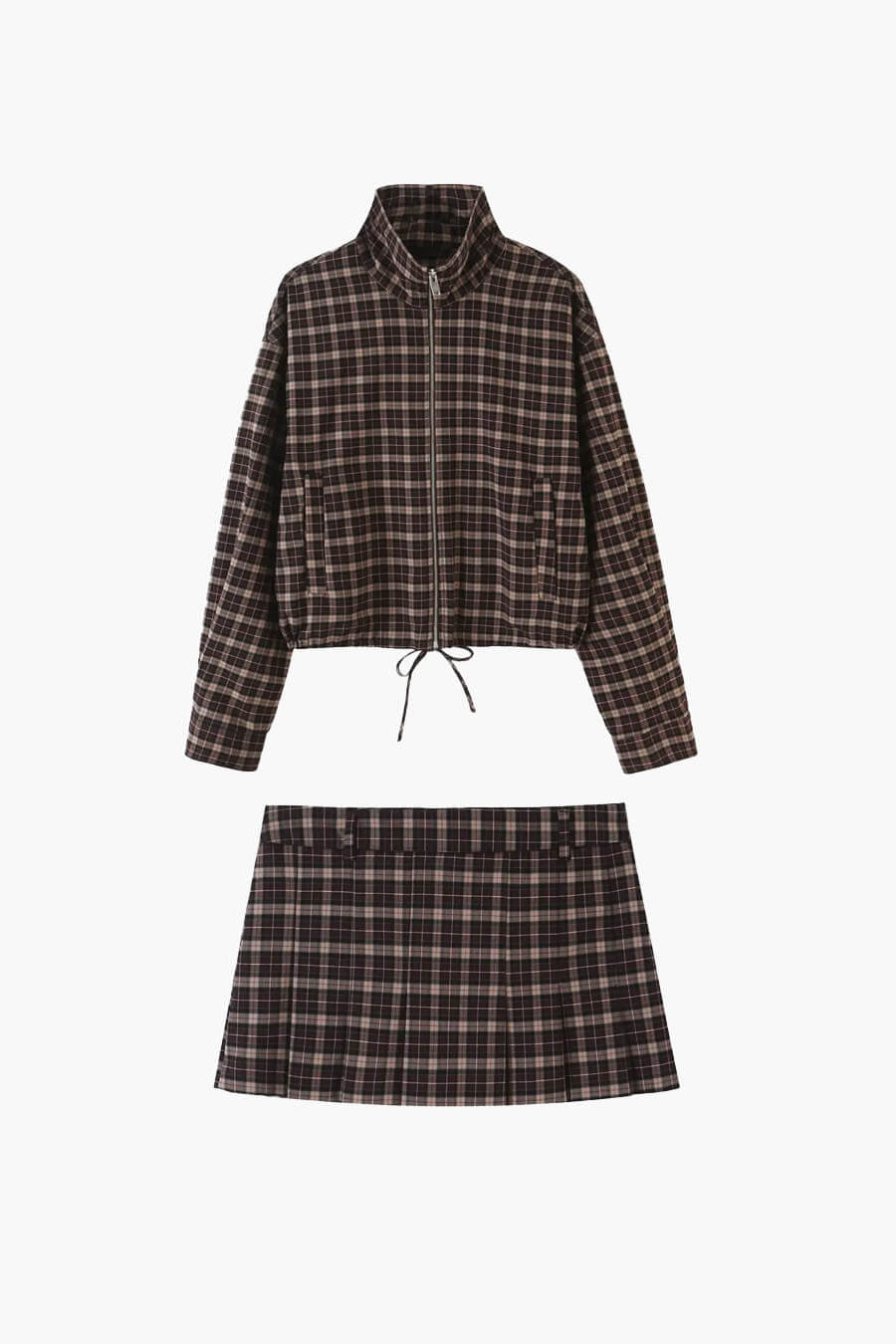 OLANE Classic Checked Jacket & Skirt Set Jacket OnlyXSWomen's Sets