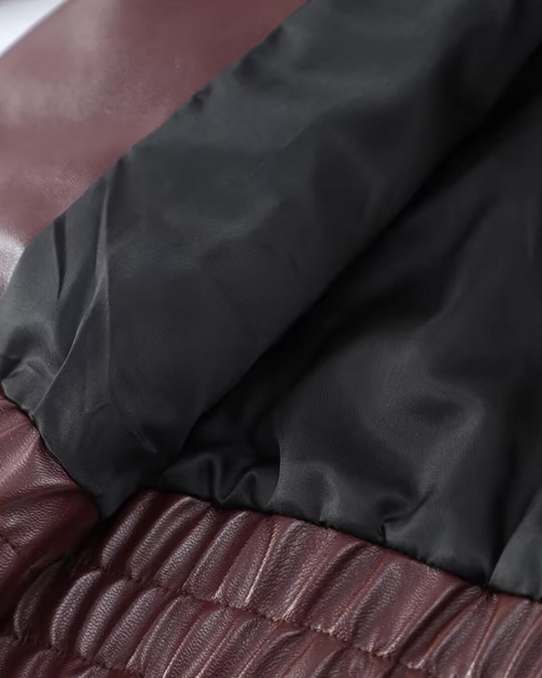 OLANE Classic Faux Leather Lapel Jacket WineSJacket