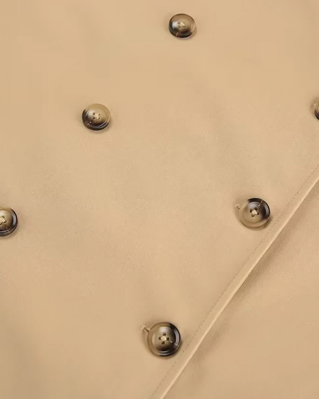 OLANE Classic Long Double Breasted Trench Coat BeigeLWomen's Coats & Jackets