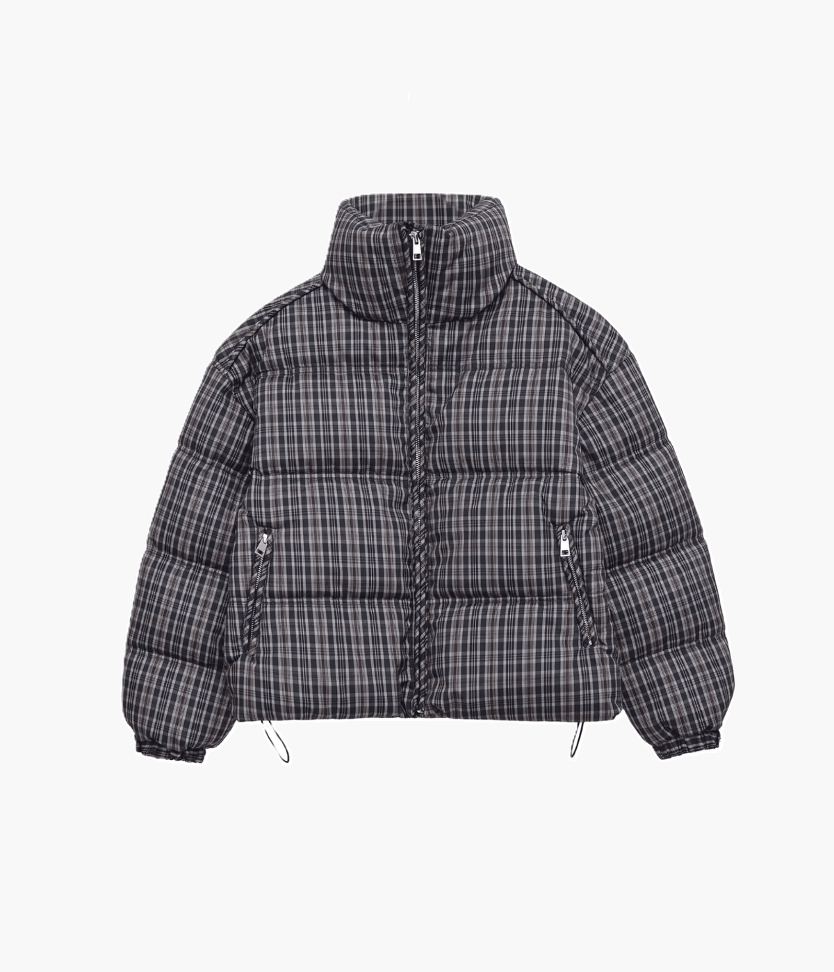 OLANE Classic Plaid High Neck Puffer Jacket XSJacket