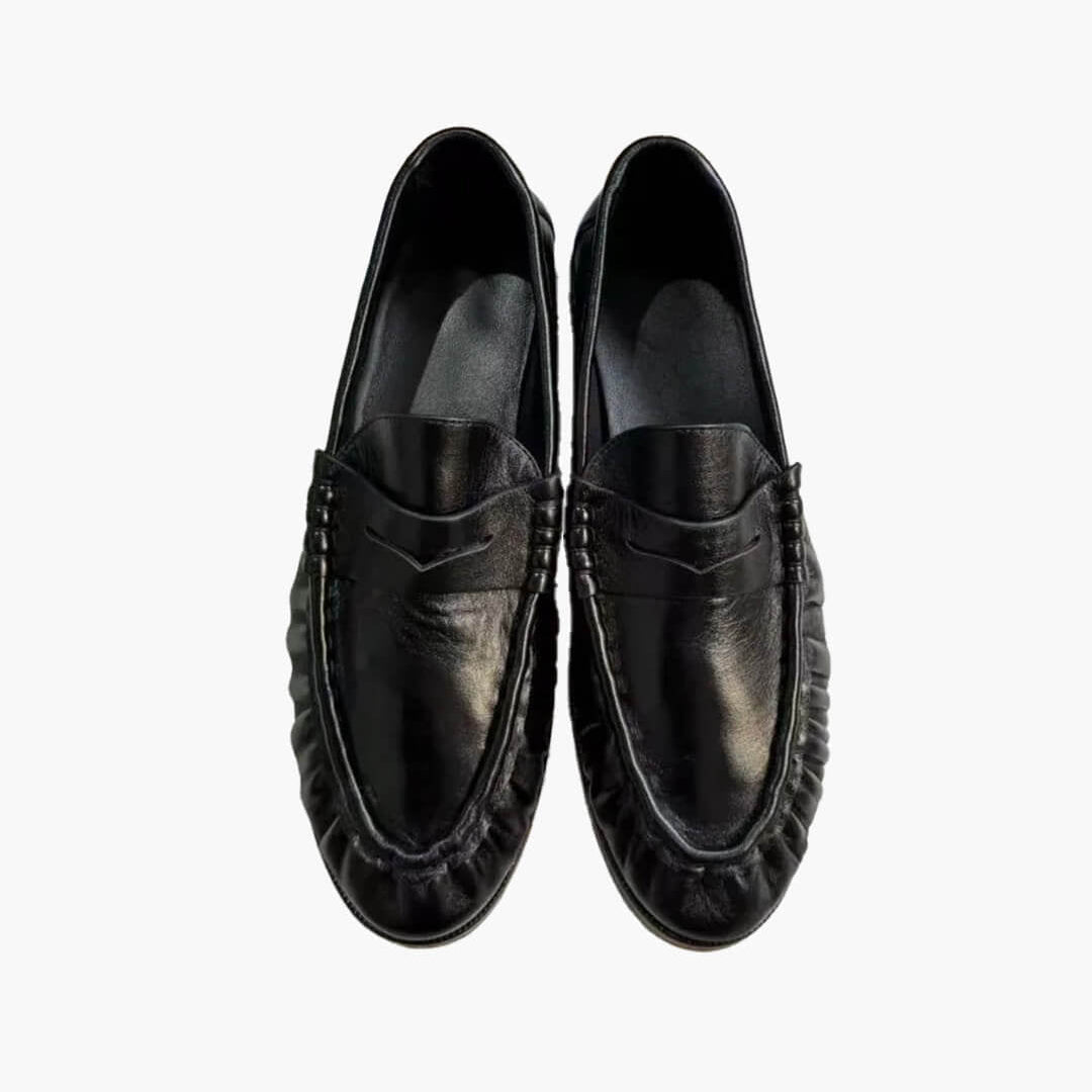 OLANE Classic Vegan Leather Slip-On Loafers Black35Shoes