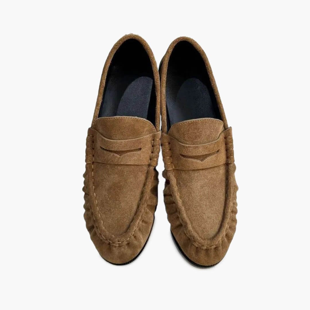 OLANE Classic Vegan Leather Slip-On Loafers Brown35Shoes