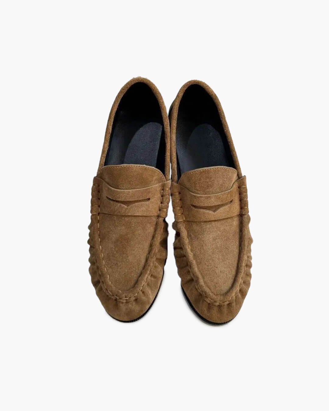 OLANE Classic Vegan Leather Slip-On Loafers Brown35Shoes