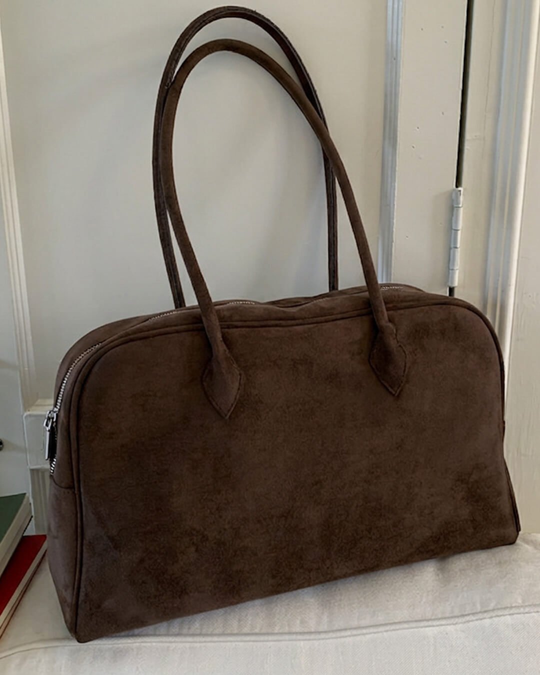 OLANE Classic Vintage Vegan Leather Laptop Tote Dark BrownBag