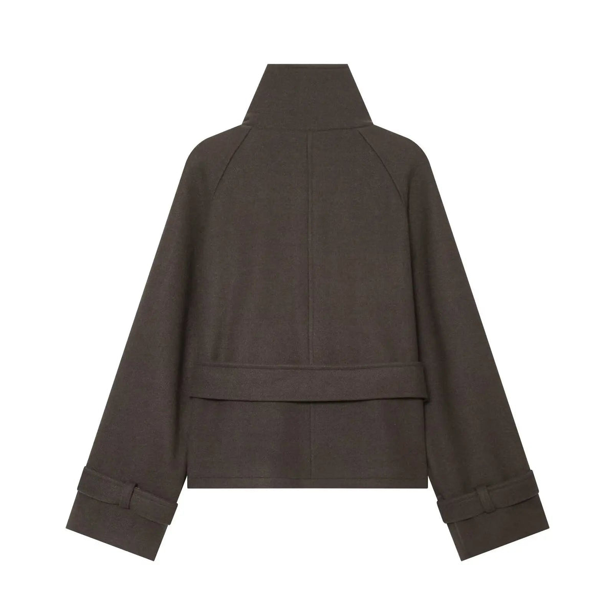 OLANE Double Breasted Belted Stand Collar Coat MWomen's Coats & Jackets