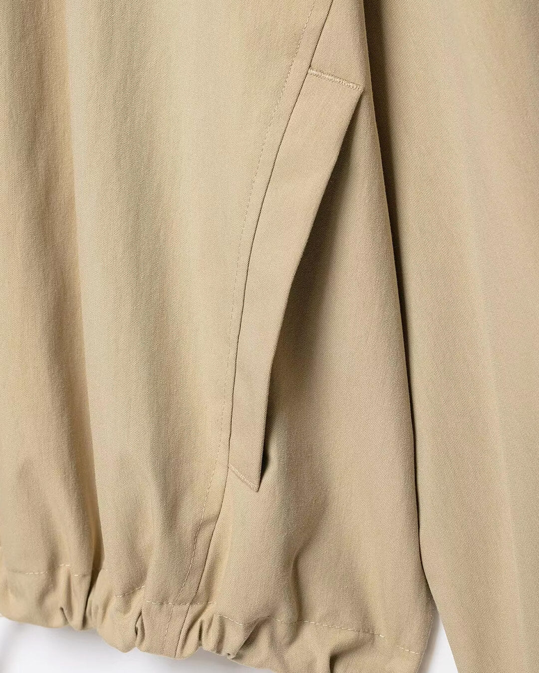 OLANE Drawstring Hooded Zip Jacket BeigeSJacket