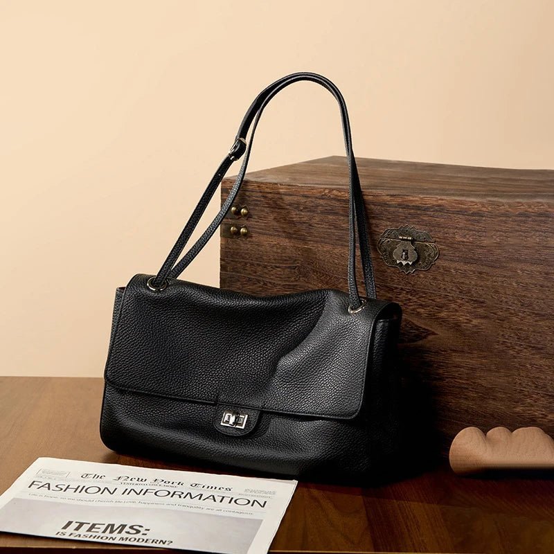 OLANE Elegant Crossbody Shopper Bag BlackBag