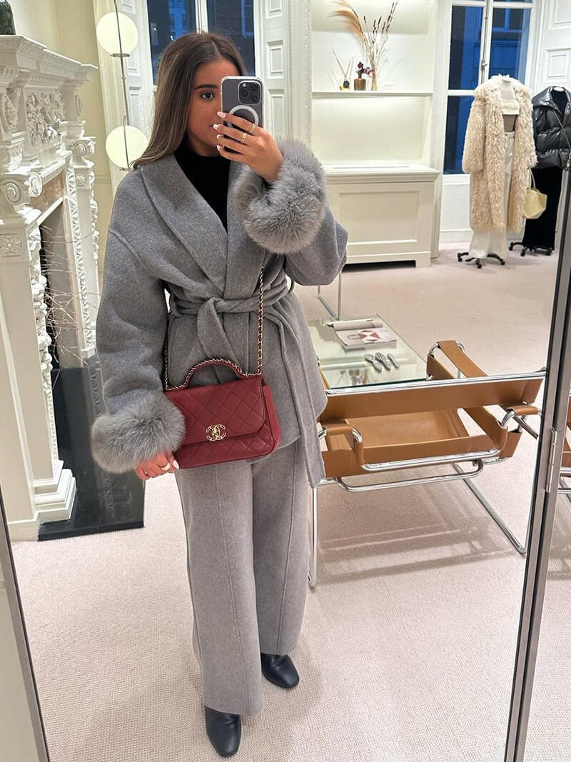 OLANE Esther Faux Fur Coat BlackSWomen's Coats & Jackets