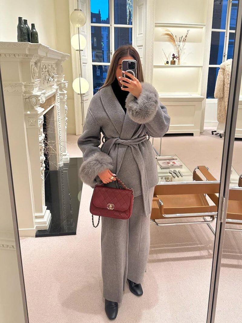 OLANE Esther Faux Fur Coat BlackSWomen's Coats & Jackets