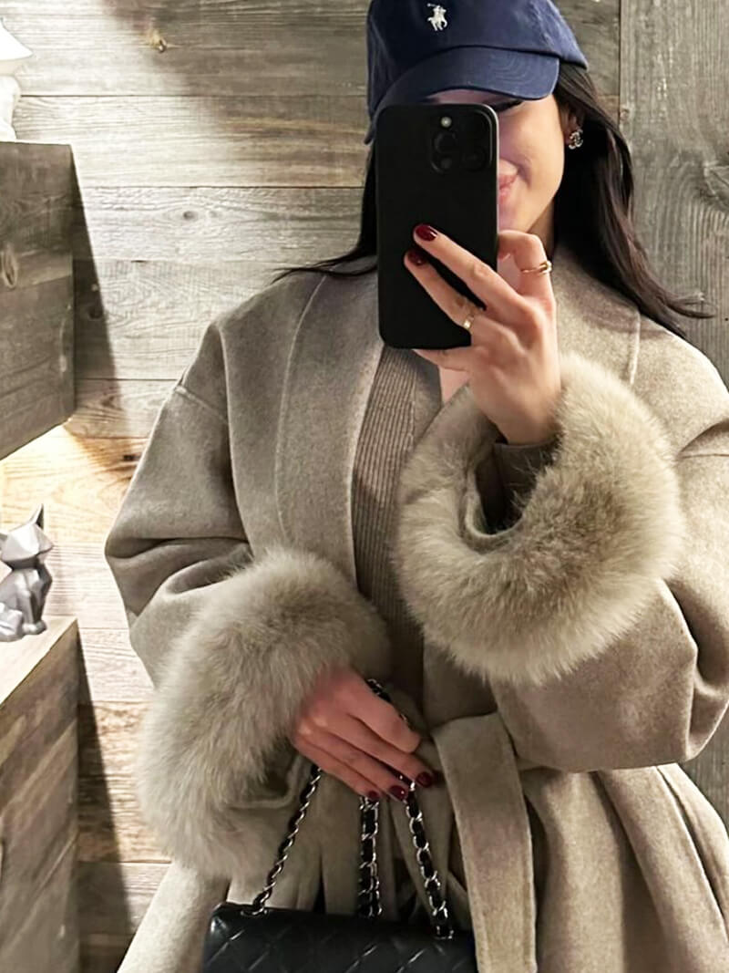 OLANE Esther Faux Fur Coat BlackSWomen's Coats & Jackets