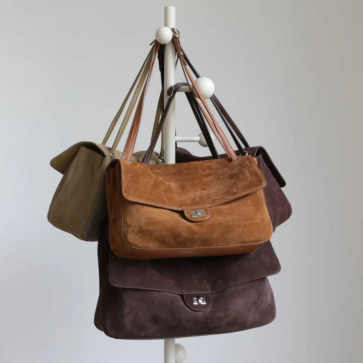 OLANE Frosted Cowhide Retro Tote Bag CoffeeSBag
