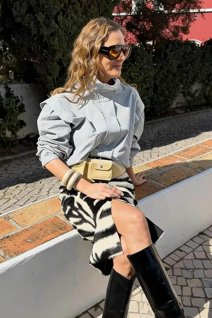 OLANE Full Zip High Collar Cropped Jacket Light BlueXSWomen's Coats & Jackets