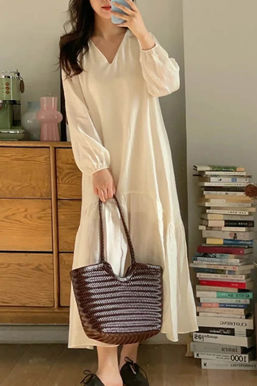 OLANE Handwoven Leather Tote Bag BrownLWomen's Bags