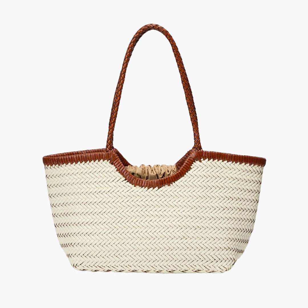 OLANE Handwoven Leather Tote Bag IvoryLWomen's Bags