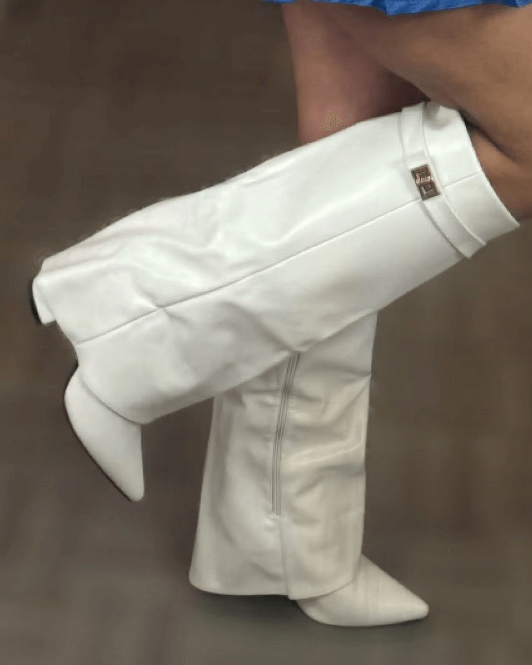 OLANE High Faux Suede Ankle Boots White35Women's Shoes