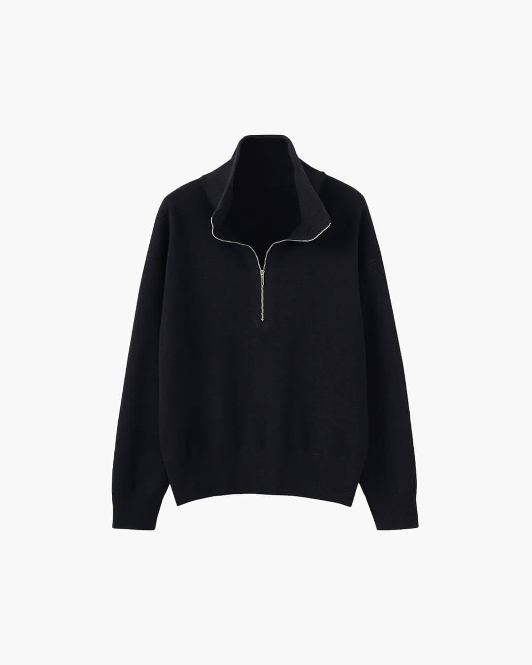 OLANE High Neck Half-Zip Knit Sweater BeigeLWomen's Sweaters & Cardigans