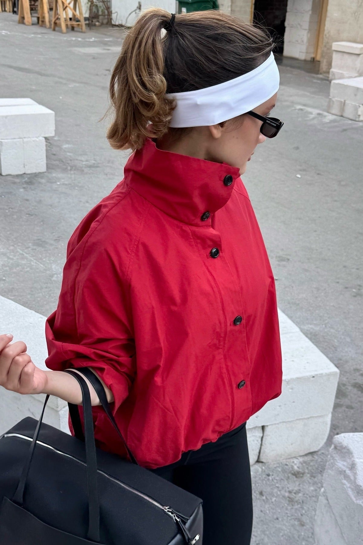 OLANE High - Neck Tailored Jacket RedSWomen's Coats & Jackets