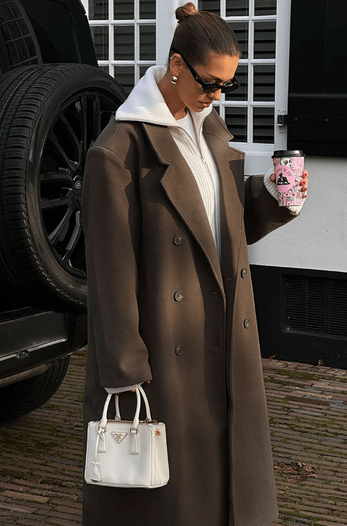 OLANE Lara Maxi Coat BrownLWomen's Coats & Jackets
