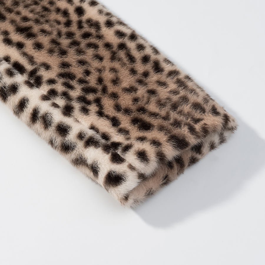 OLANE Leopard Faux Fur Cropped Jacket SWomen's Jackets & Coats