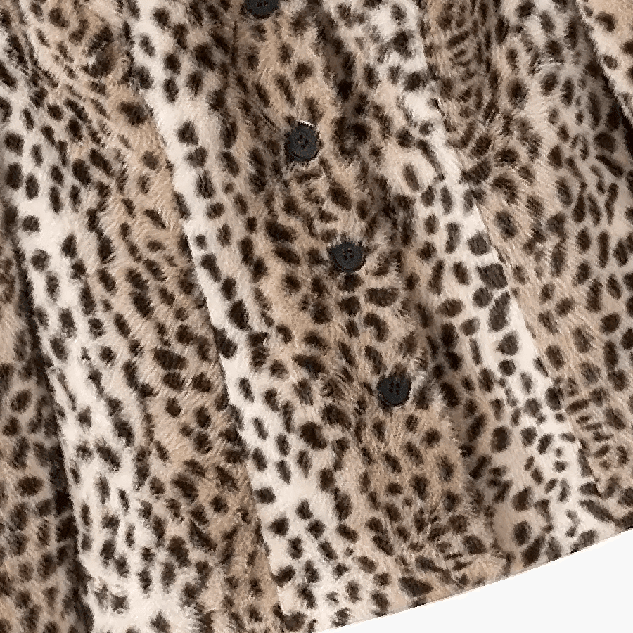 OLANE Leopard Faux Fur Cropped Jacket SWomen's Jackets & Coats