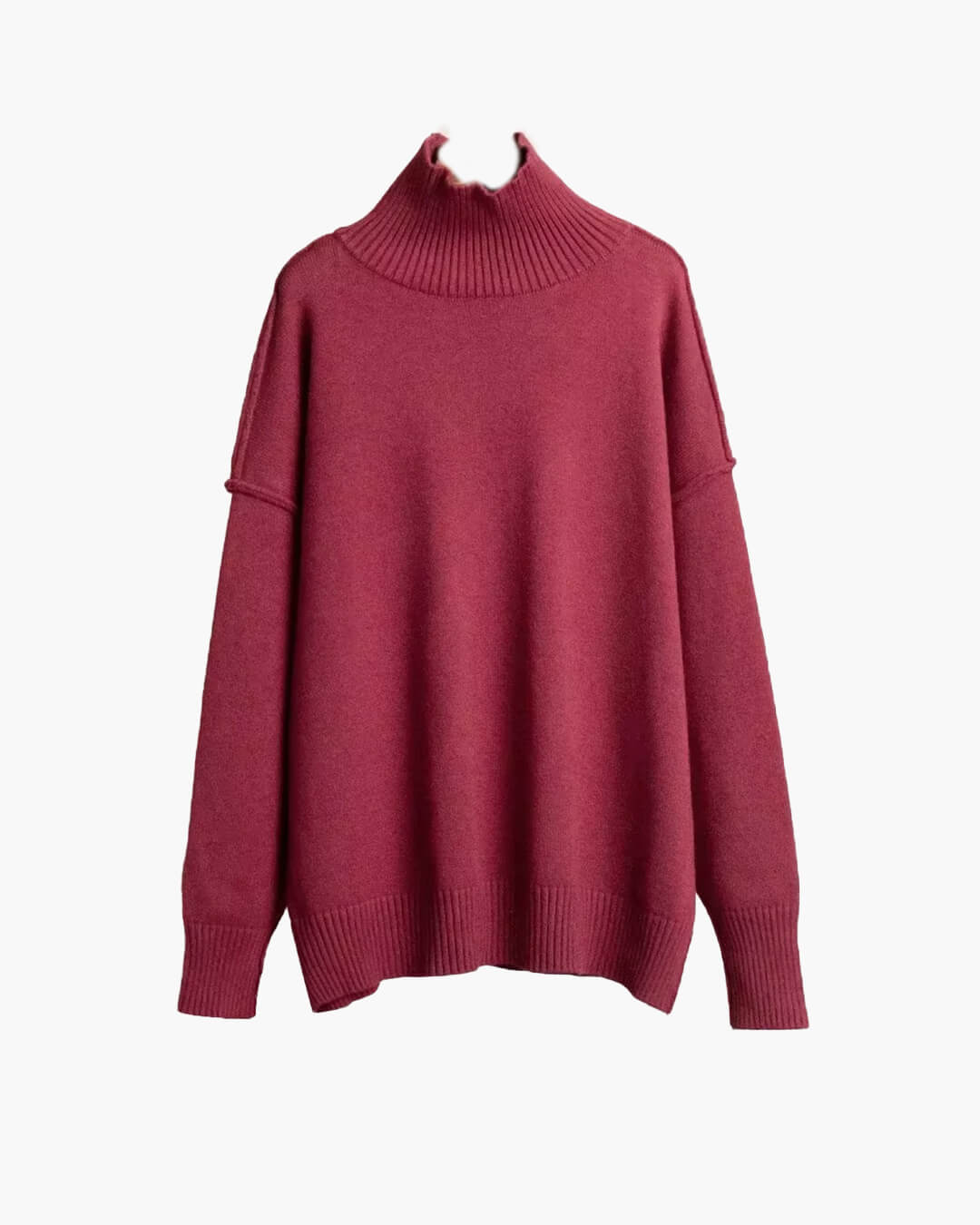 OLANE Lexi Turtleneck Knit Sweater BurgundyLSweaters