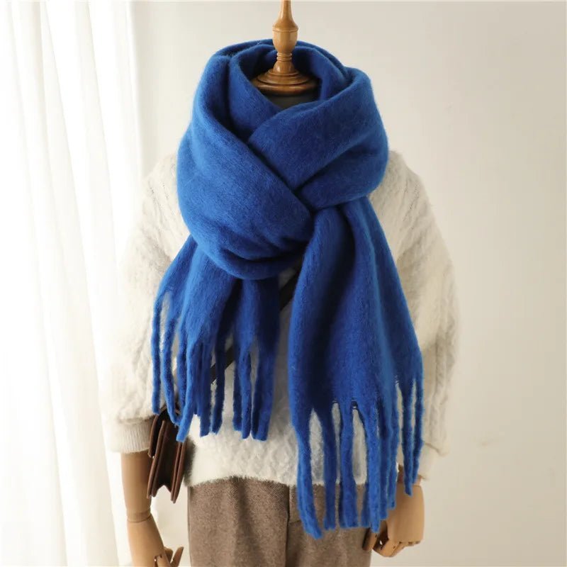 OLANE Lightweight Tasseled Winter Scarf FuchsiaAccessories