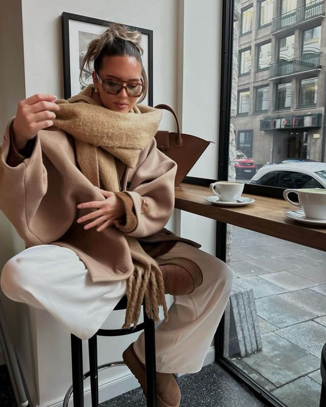 OLANE Lightweight Tasseled Winter Scarf GreenAccessories