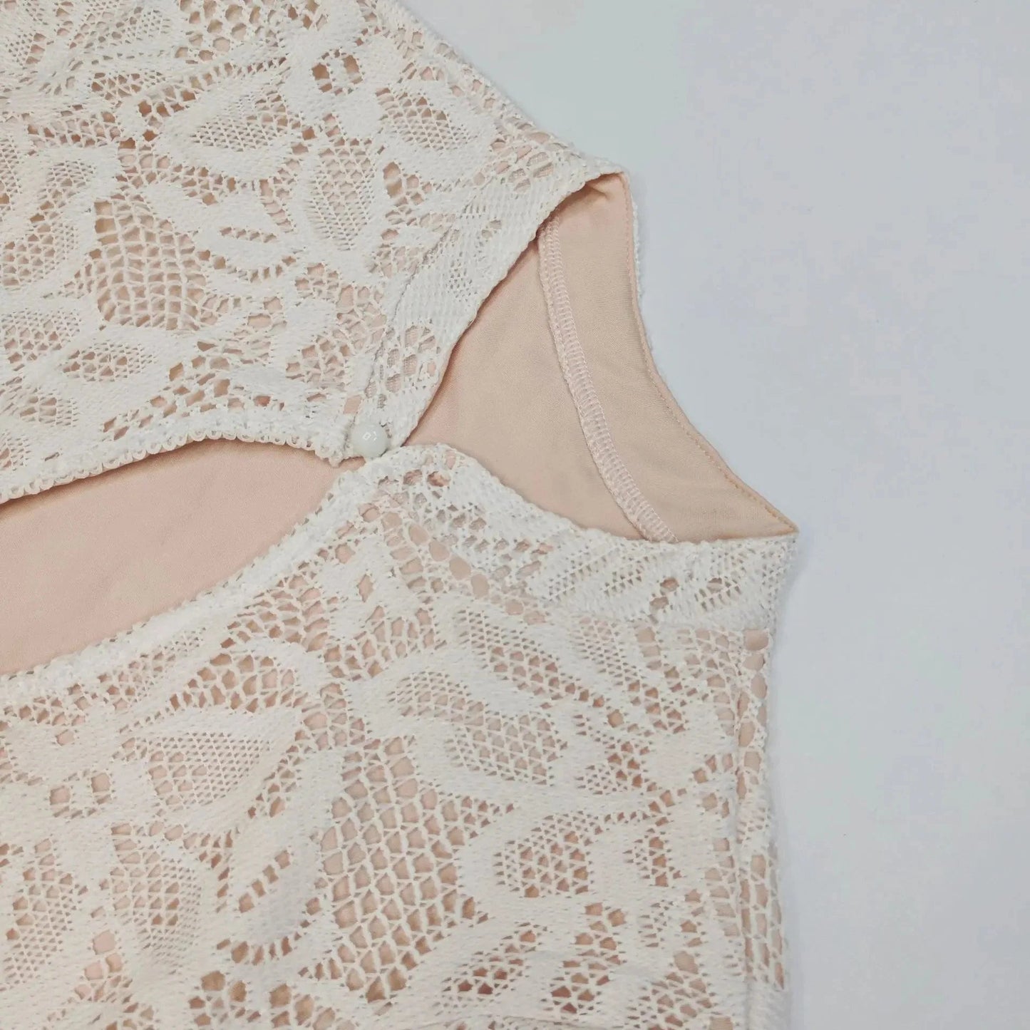 OLANE Long Sleeve Cut-Out Lace Mini Dress WhiteXSWomen's Dresses