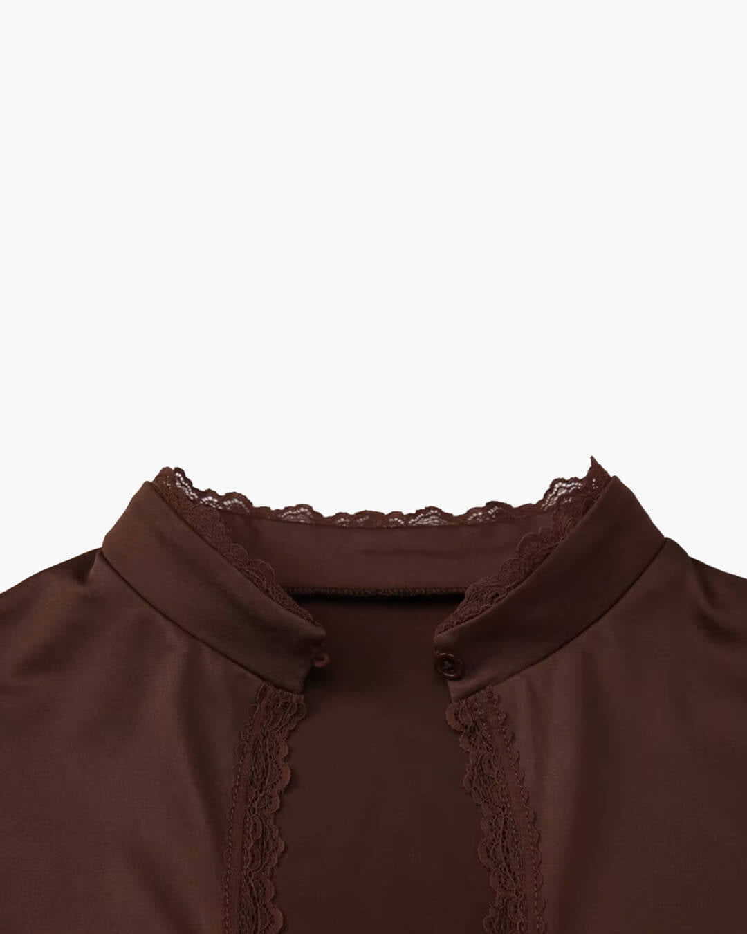 OLANE Long Sleeves High Neck Keyhole Blouse BlackXSWomen's Tops