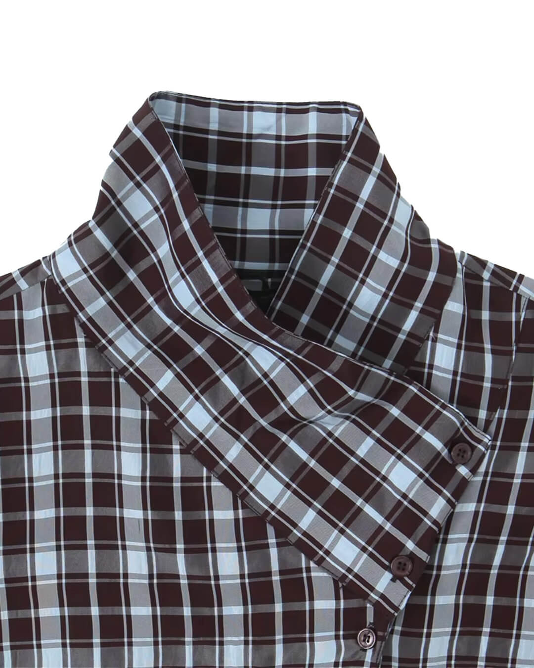 OLANE Long Sleeves Poplin Plaid Wrapped Top LWomen’s Tops
