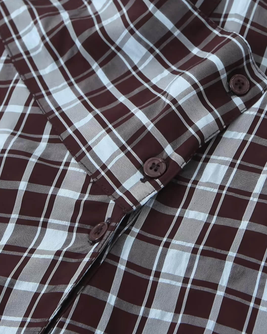 OLANE Long Sleeves Poplin Plaid Wrapped Top LWomen’s Tops