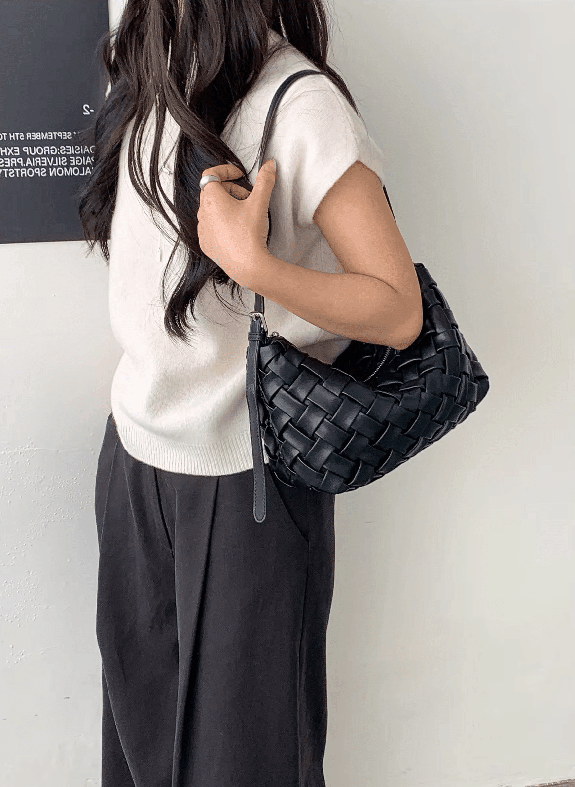 OLANE Minimalist Hobo Shoulder Bag BlackWomen's Handbags