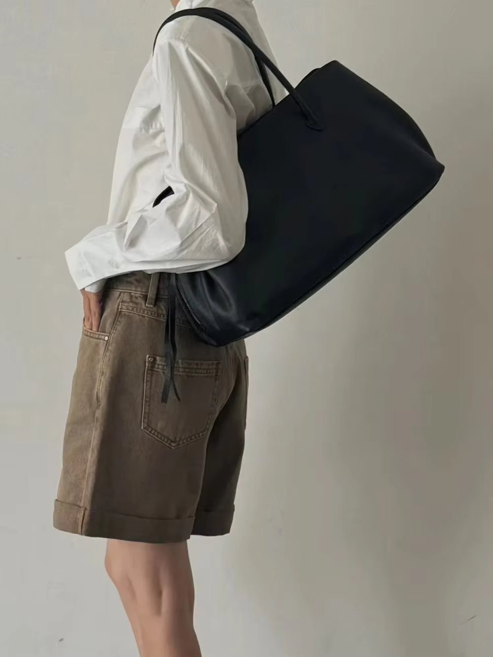 OLANE Multi-Compartment Shoulder Tote Bag BlackLarge 38x20x23 cmWomen's Handbags