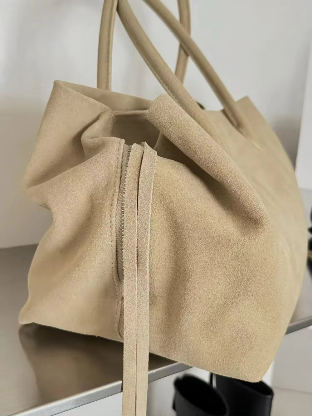 OLANE Multi-Compartment Shoulder Tote Bag BlackLarge 38x20x23 cmWomen's Handbags