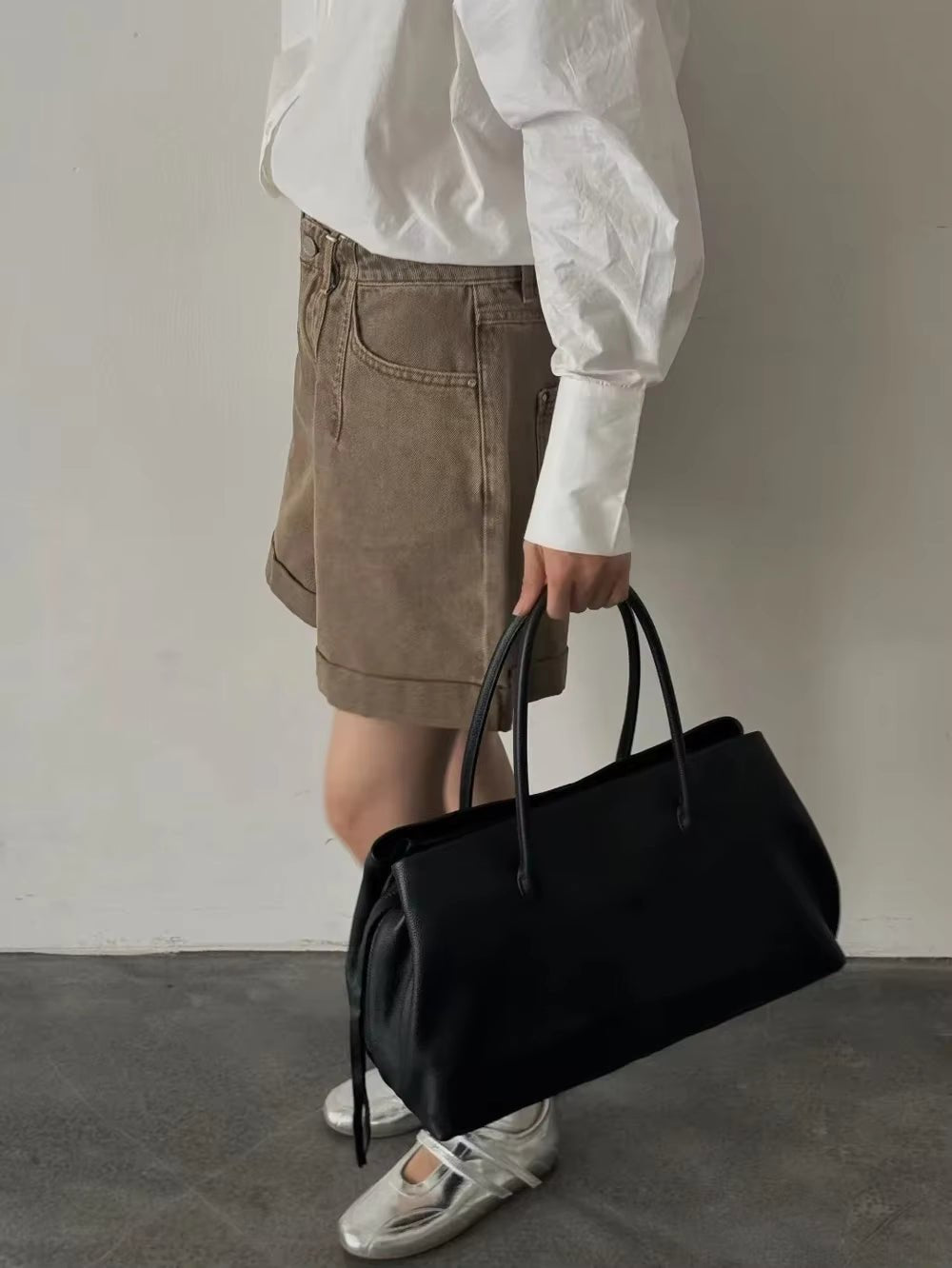 OLANE Multi-Compartment Shoulder Tote Bag BlackLarge 38x20x23 cmWomen's Handbags