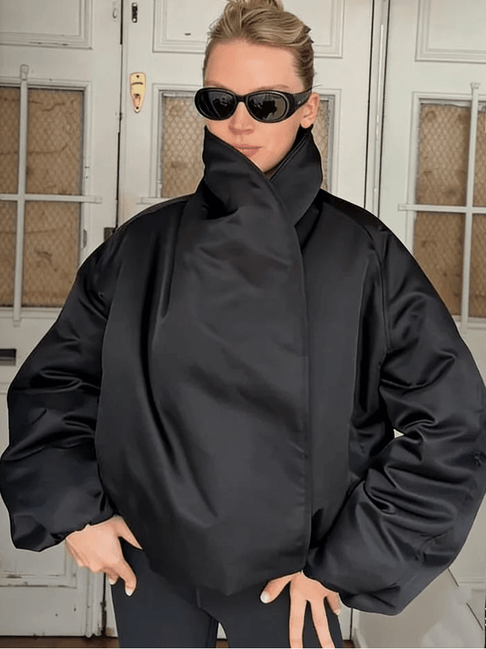 OLANE Oversized Padded Bomber Jacket BlackSJacket