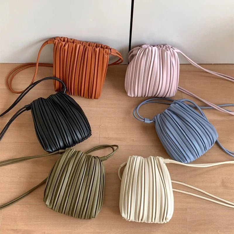 OLANE Pleated Crossbody Mini Bag BrownBag