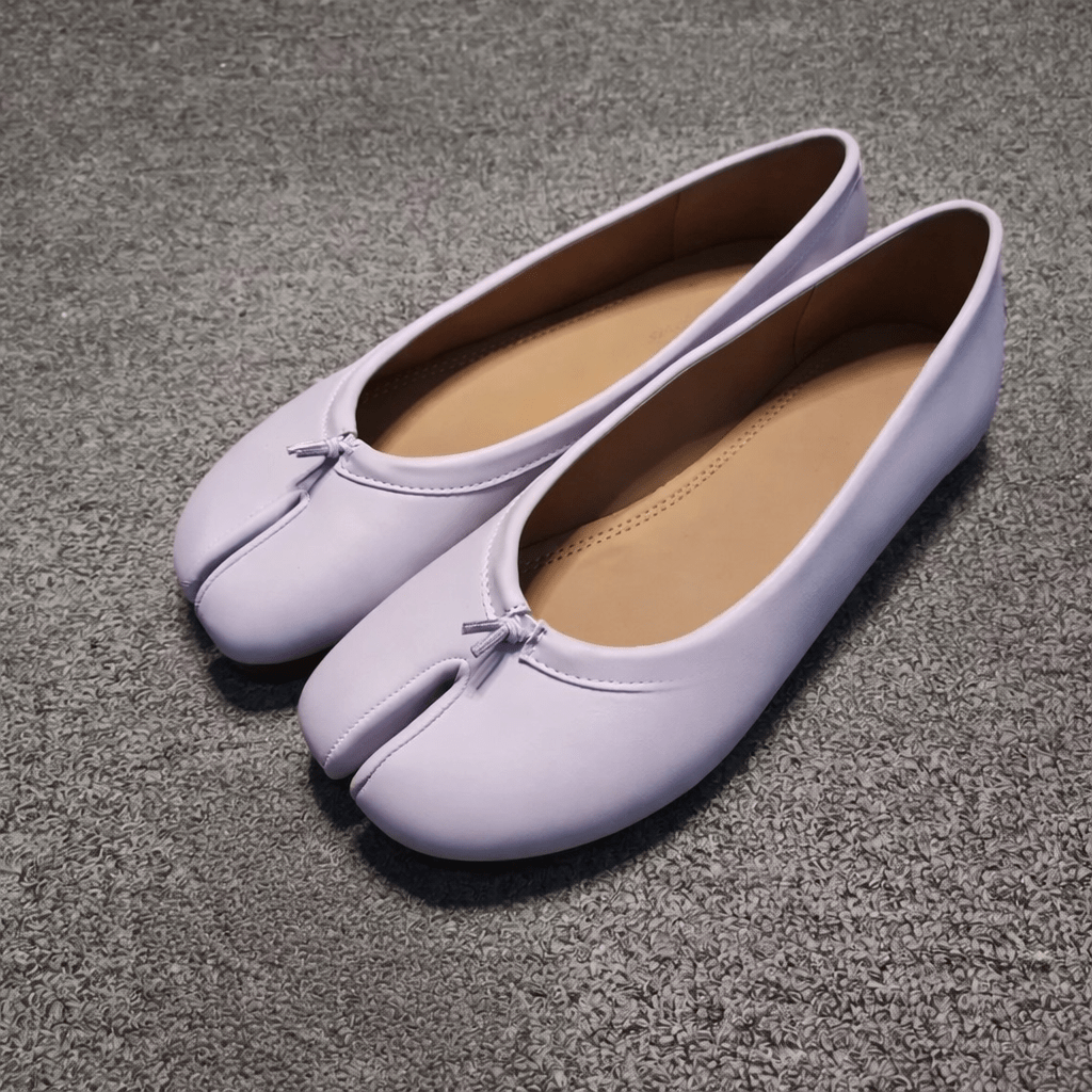 OLANE Slip-On Split-Toe Leather Mules Lavender35Women's Shoes