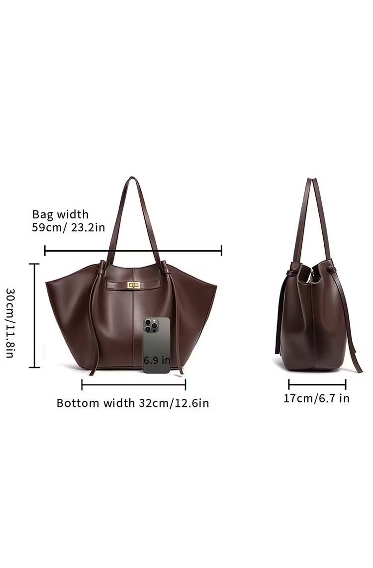 OLANE Spacious Vegan Leather Shopper Bag Light BrownRegularBag