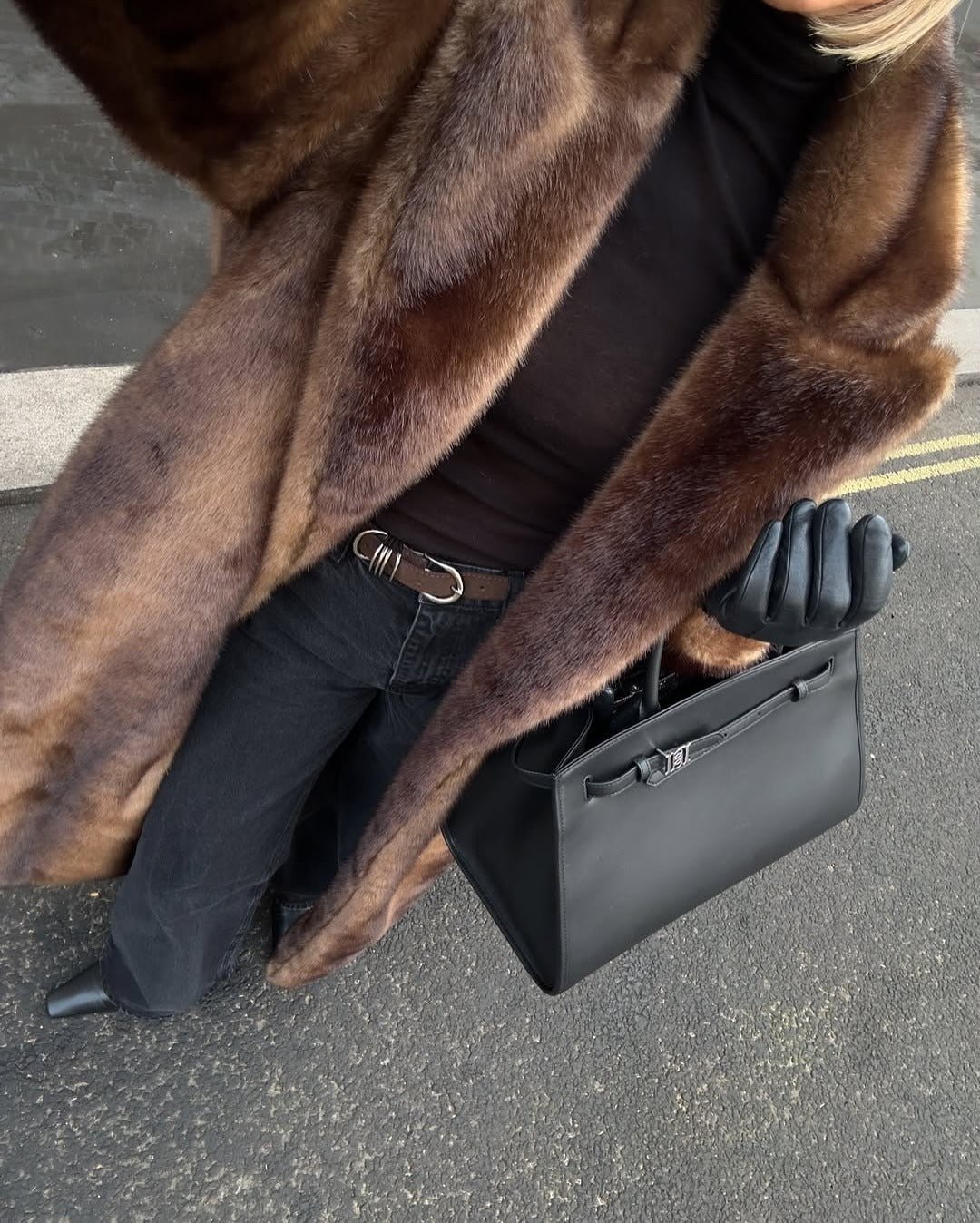OLANE Stylish Faux Fur Maxi Coat SWomen's Coats & Jackets