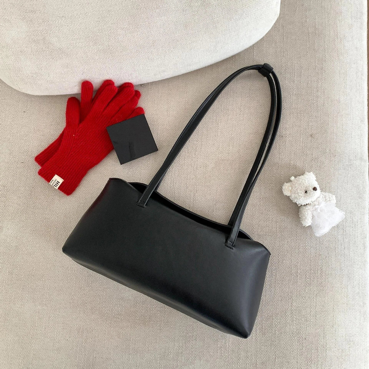 OLANE Stylish Pillow Shoulder Tote Bag BlackBag