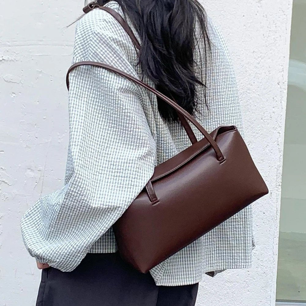 OLANE Stylish Pillow Shoulder Tote Bag Dark BrownBag