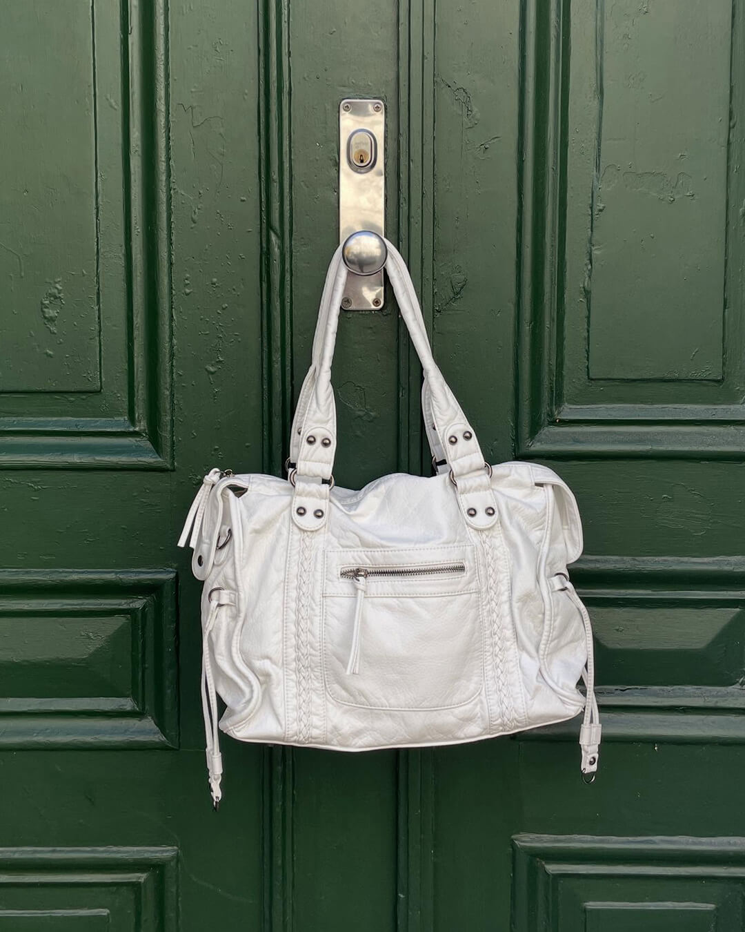 OLANE Vegan Leather Shoulder Bag WhiteBag