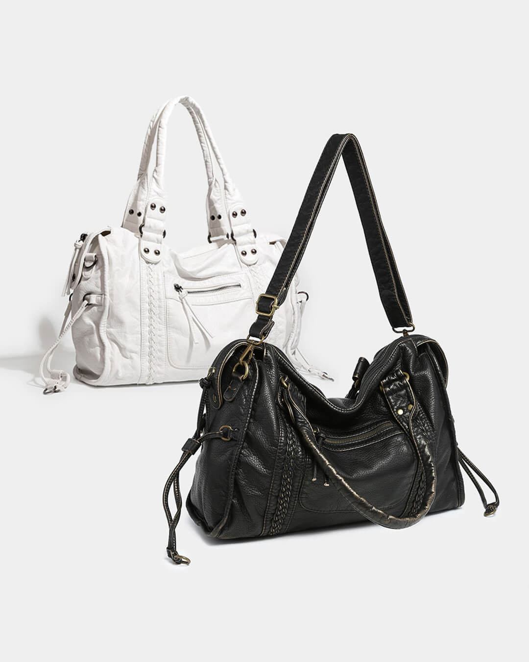 OLANE Vegan Leather Shoulder Bag WhiteBag