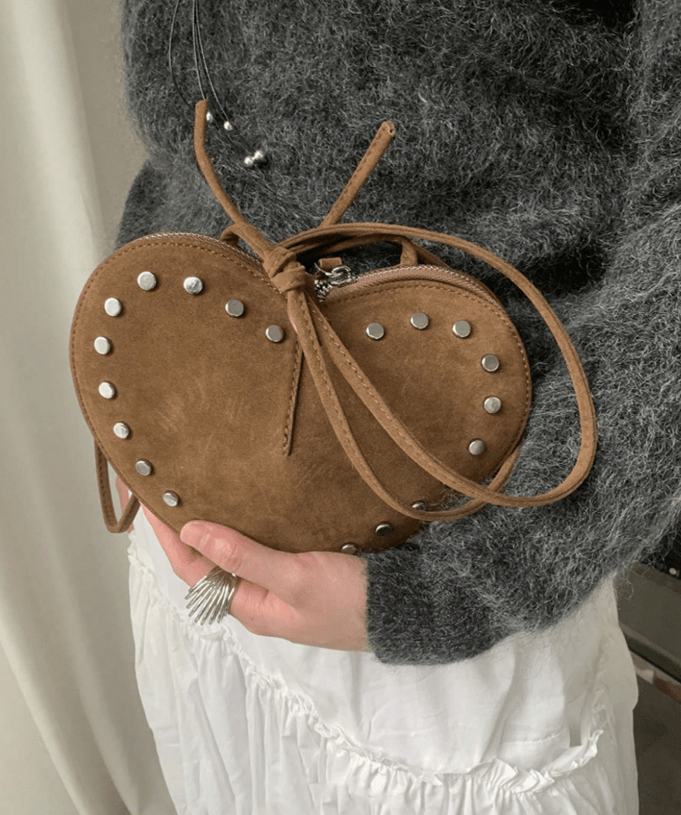 OLANE Vintage Faux Suede Crossbody Bag KhakiWomen's Handbags